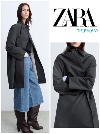 チェック ZARA(ザラ) トレンチコート(レディース) - 海外通販のBUYMA