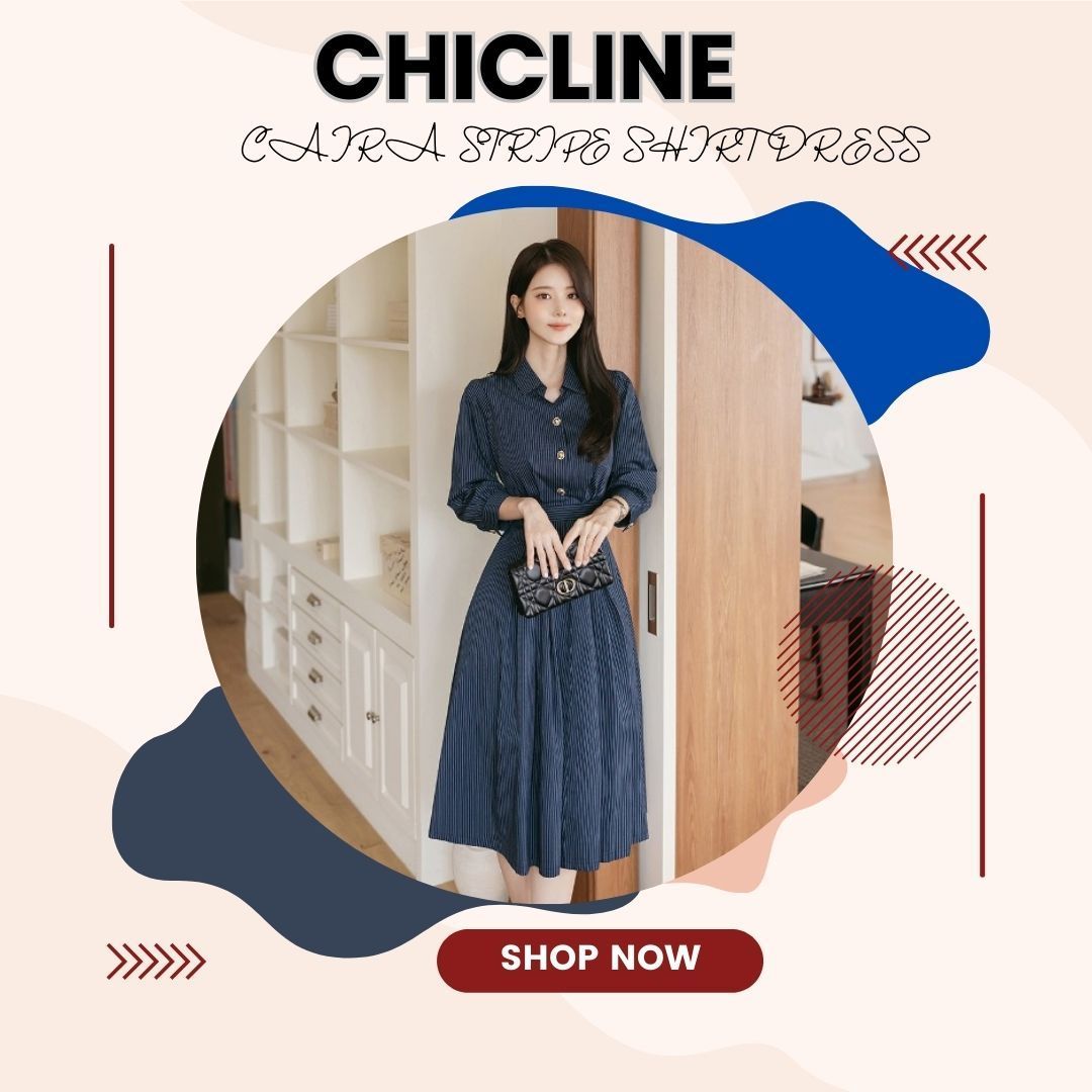CHICLINE [チックライン] CAIRA STRIPE SHIRT DRESS