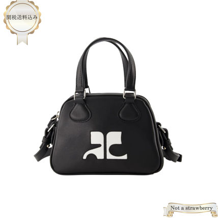 Courreges ロゴ ミニ レザー ボウリングバッグ (Courreges