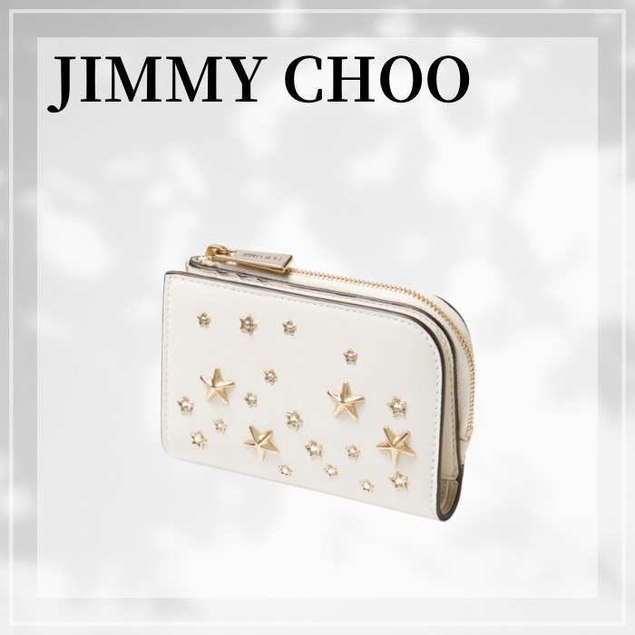 JIMMY CHOO☆ コンパクトジップ ウォレット ラテ