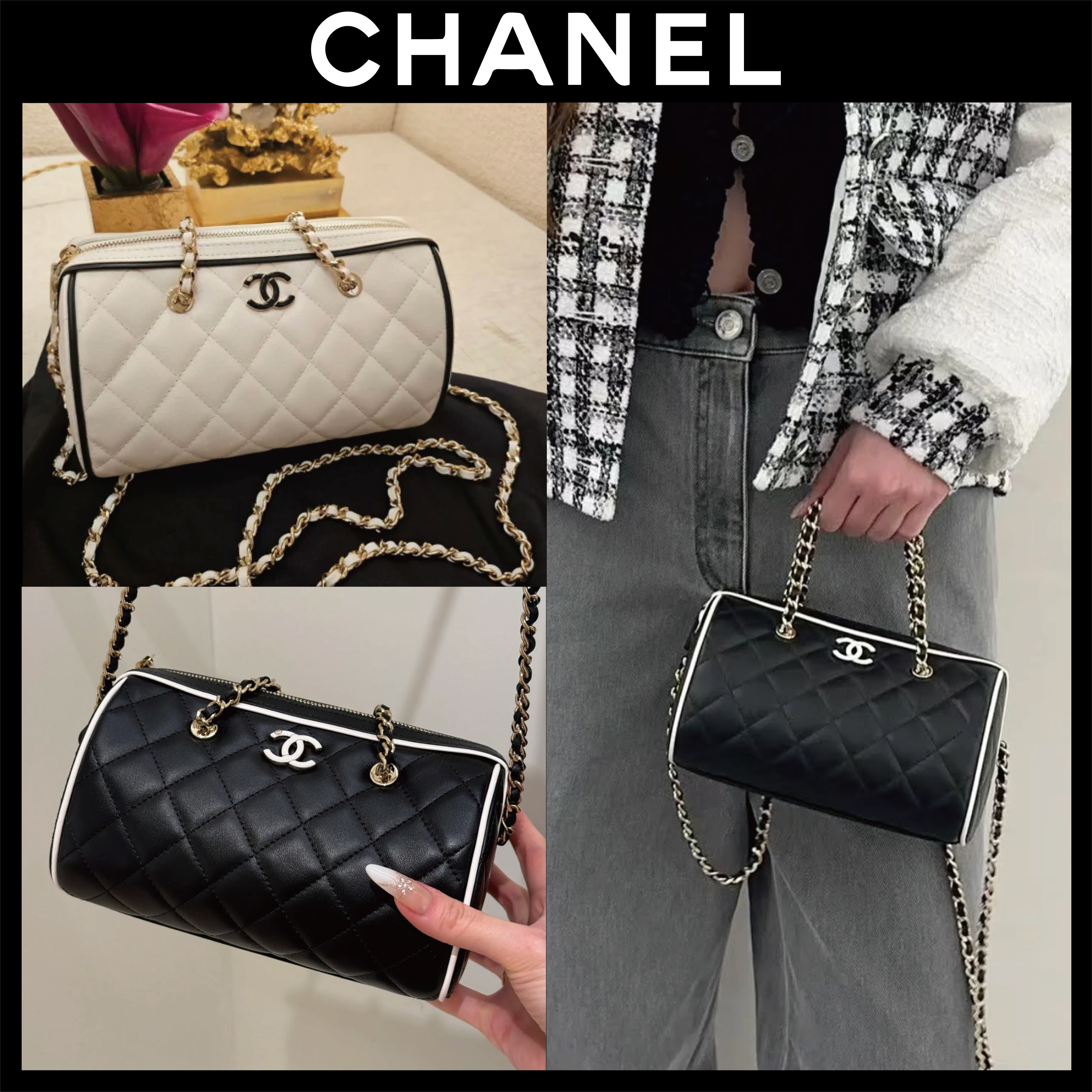 バイカラ―★CHANEL★ミニ ボストン バッグ 25P