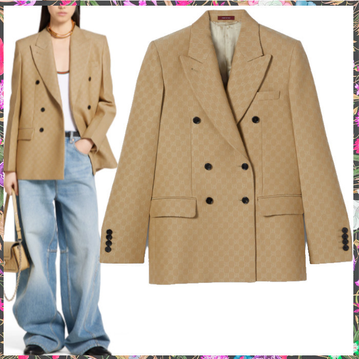 GUCCI《GGシルクウール クレープ ジャガード ジャケット》直営店
