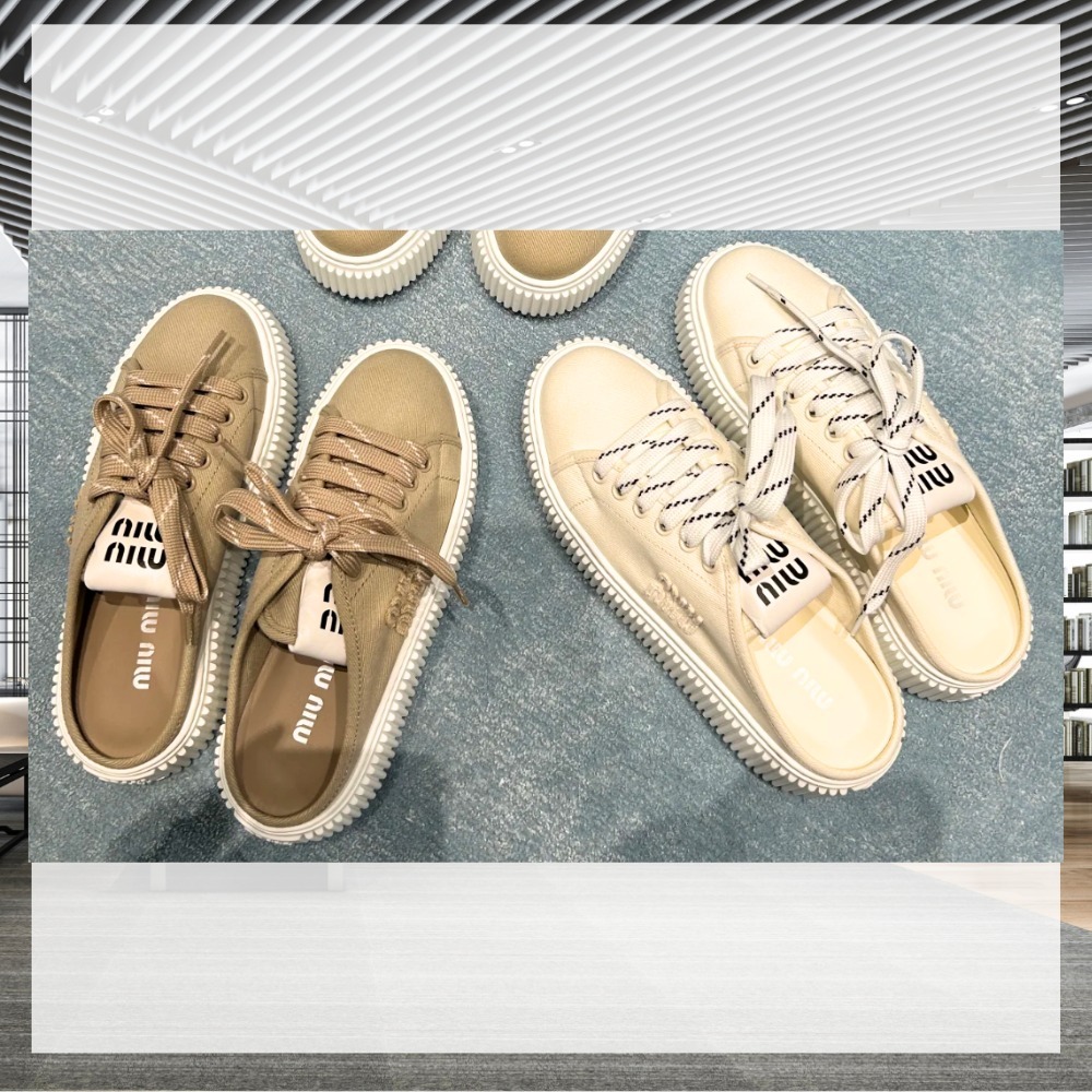 《洗練された個性》【MiuMiu】サンダル スニーカー風 ロゴ