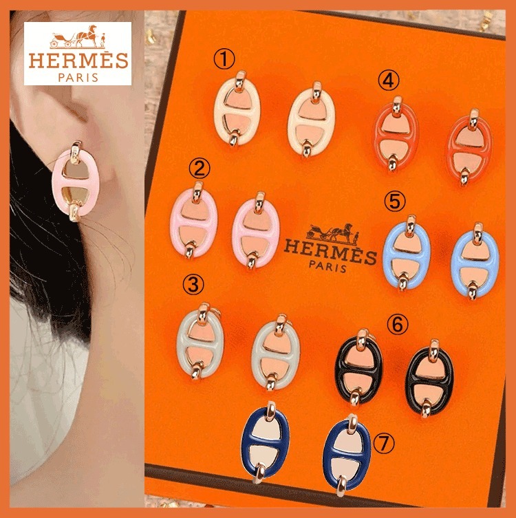 【大人気☆カラバリ豊富で◎】HERMES ミニ マイヨン ピアス