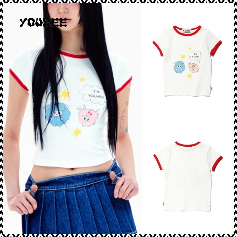 《YOUHEE》 RINGER GRAPHIC T-SHIRT