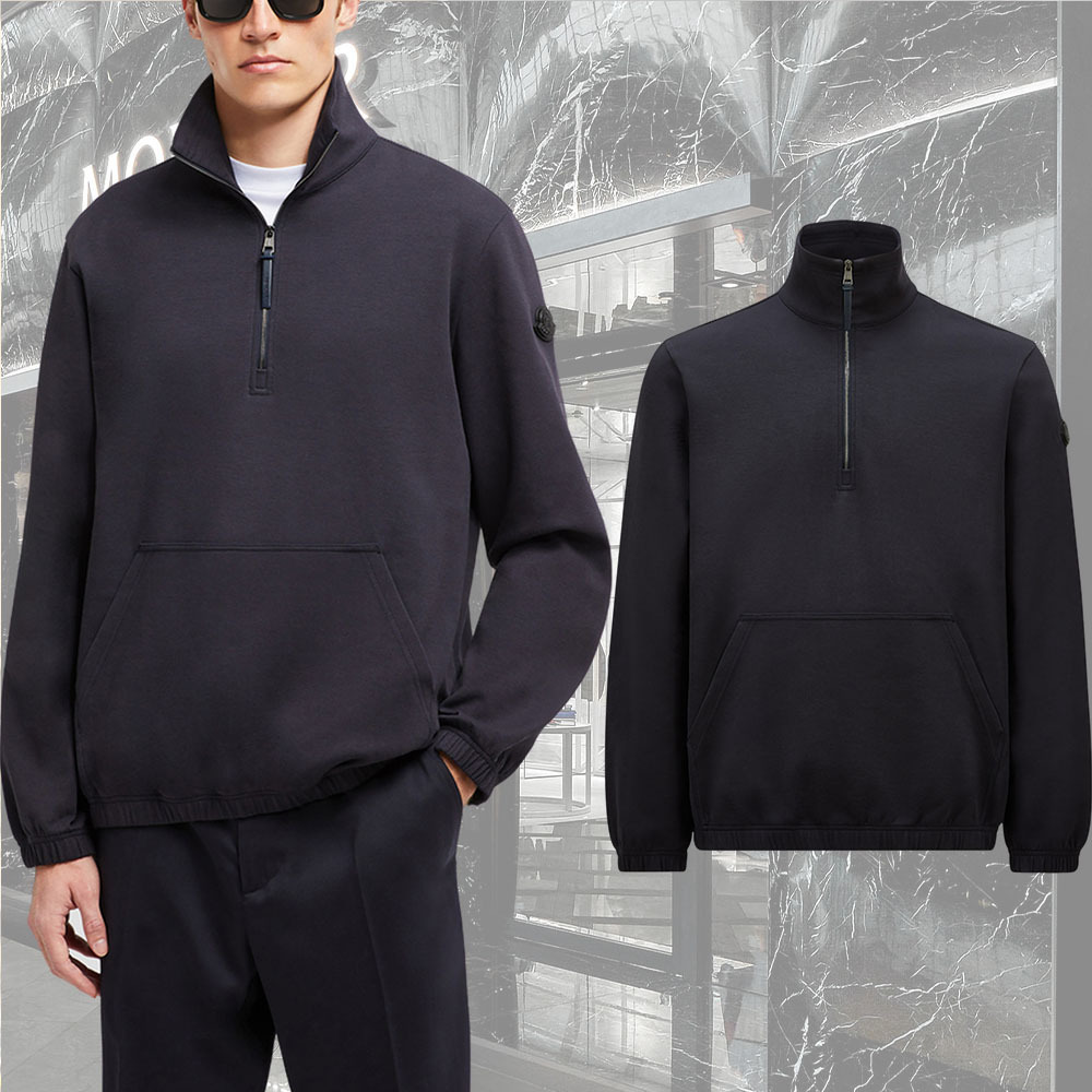 【MONCLER】Cottonハーフジップ・スウェットシャツ