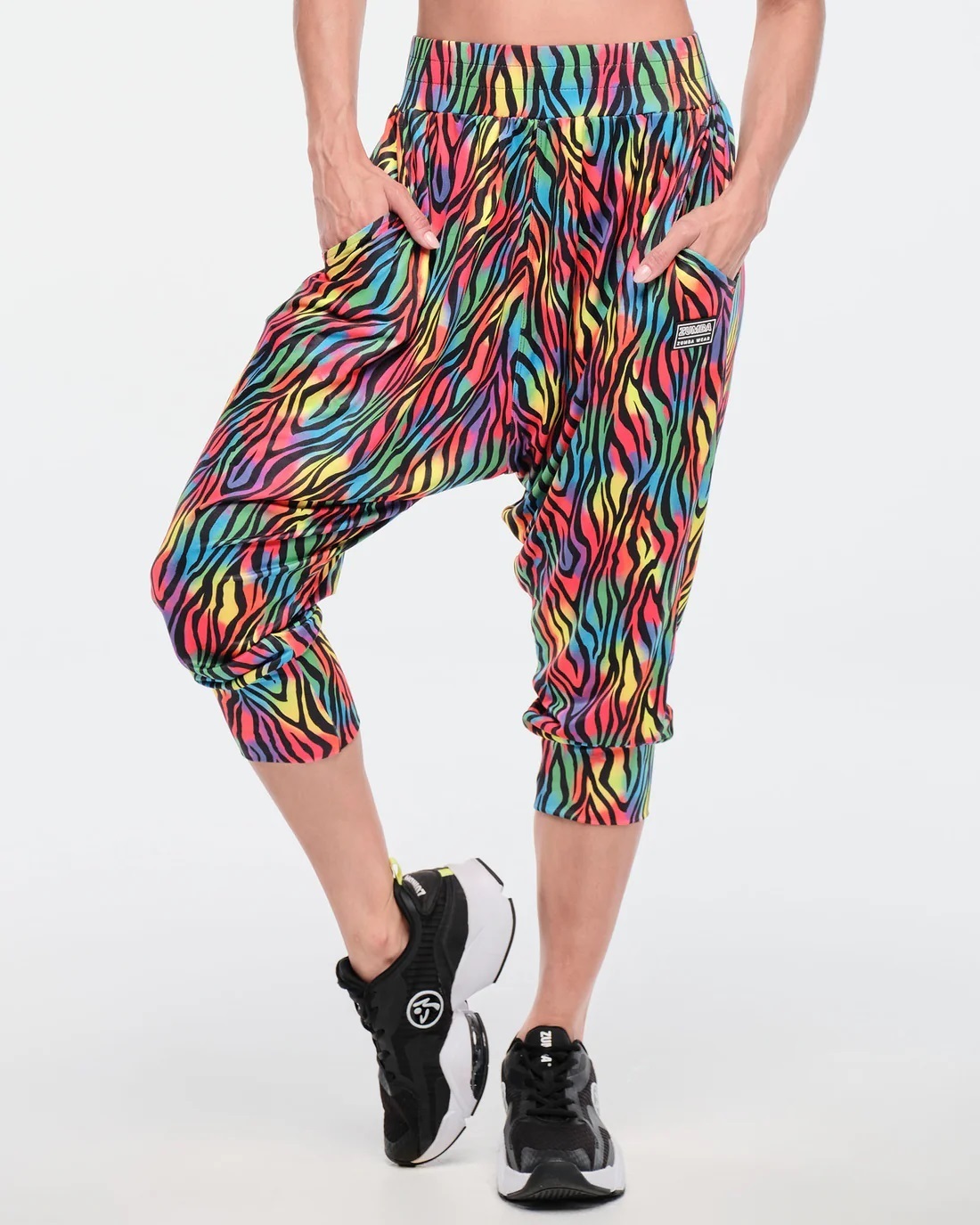 【Zumba】◆Funscape Harem Crop Pants - Rainbow