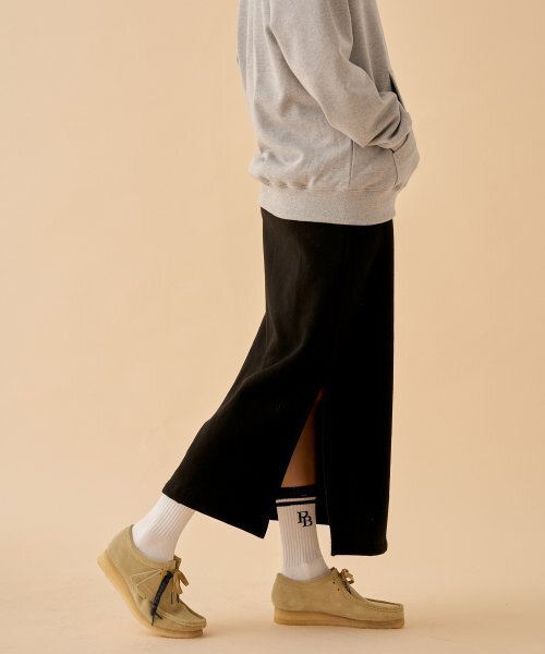 スカート Basic sweatshirt long skirt black
