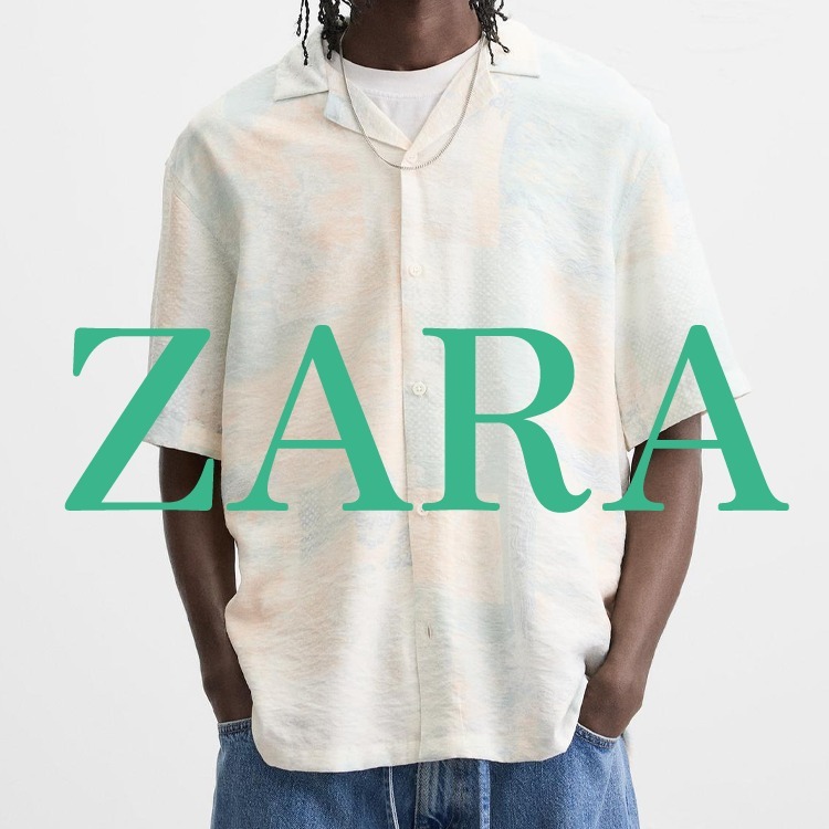 【ZARA】アブストラクト プリント シャツ 7545/401/402