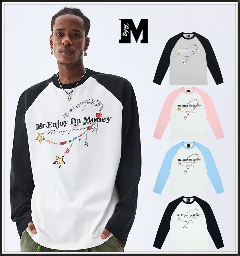 MEDM 長袖 デザイン エレガント Tシャツがトレンド 男女兼用4色