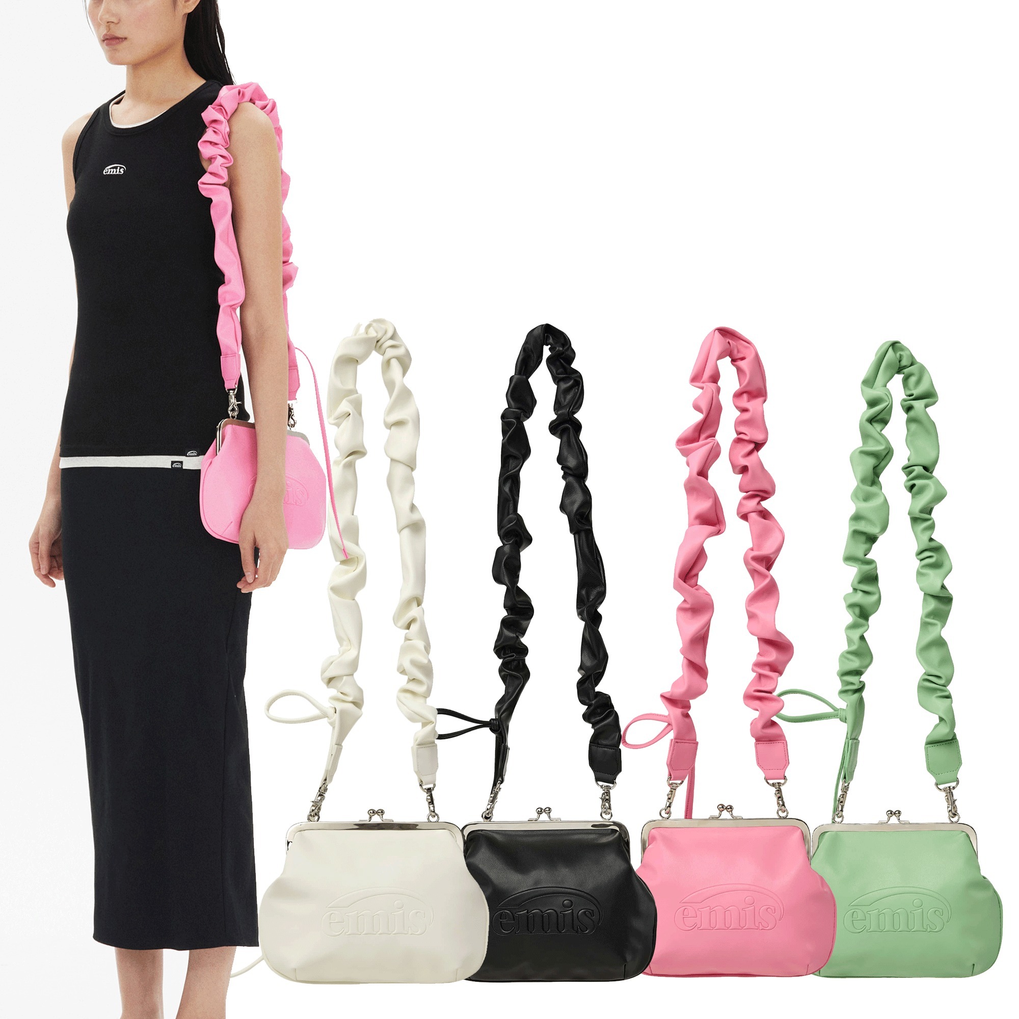 ★EMIS★STRING STRAP CLASP FRAME PURSE BAG