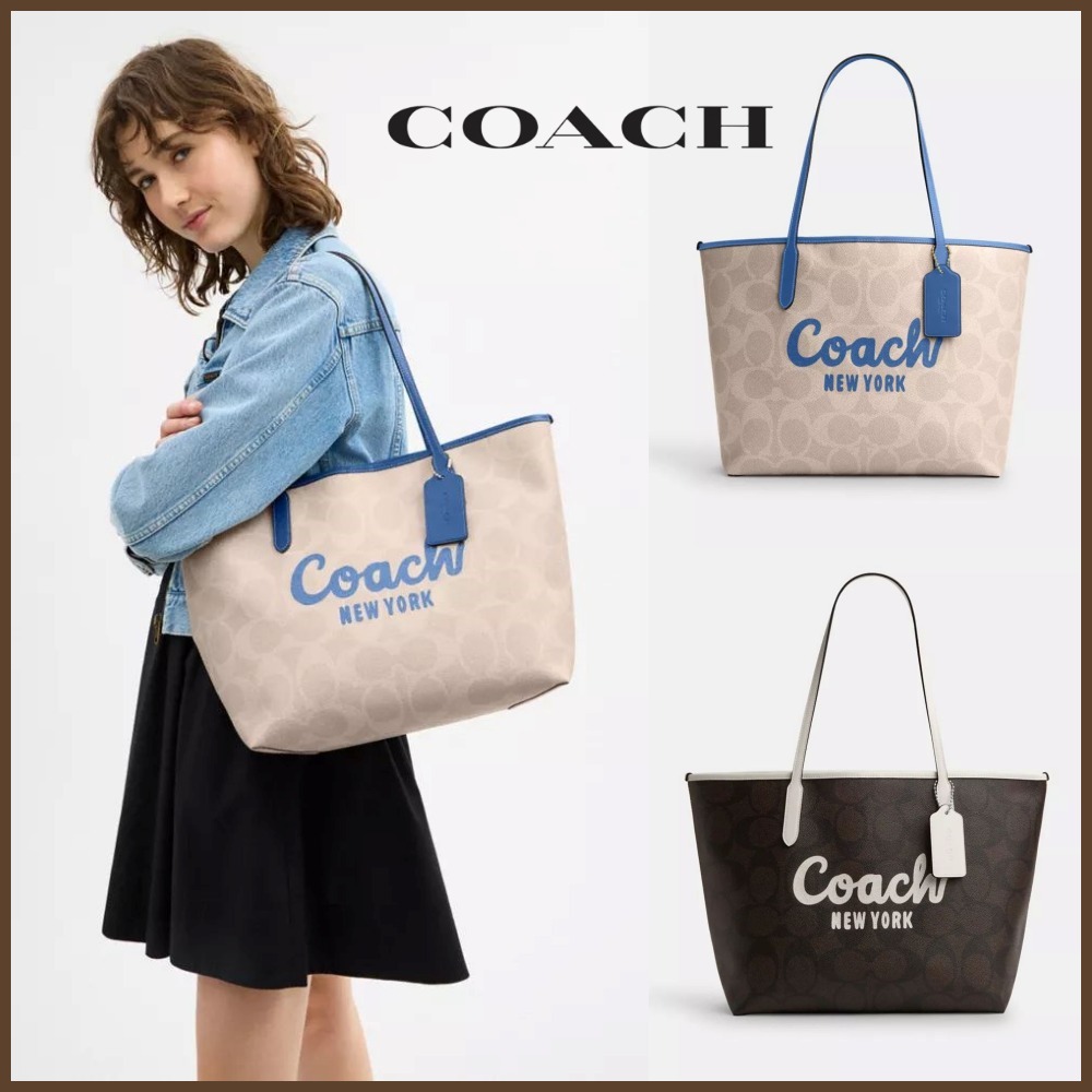 ★ COACH ★City Tote Bag With Coach Graphic
