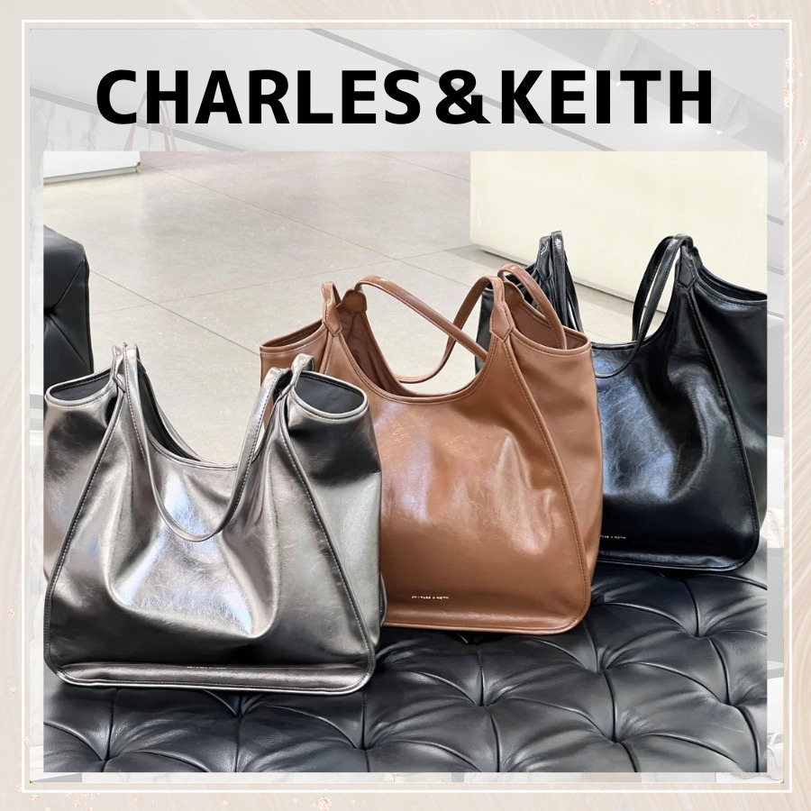 追跡有★Charles&Keith Sianna 大容量 ショルダーバッグ