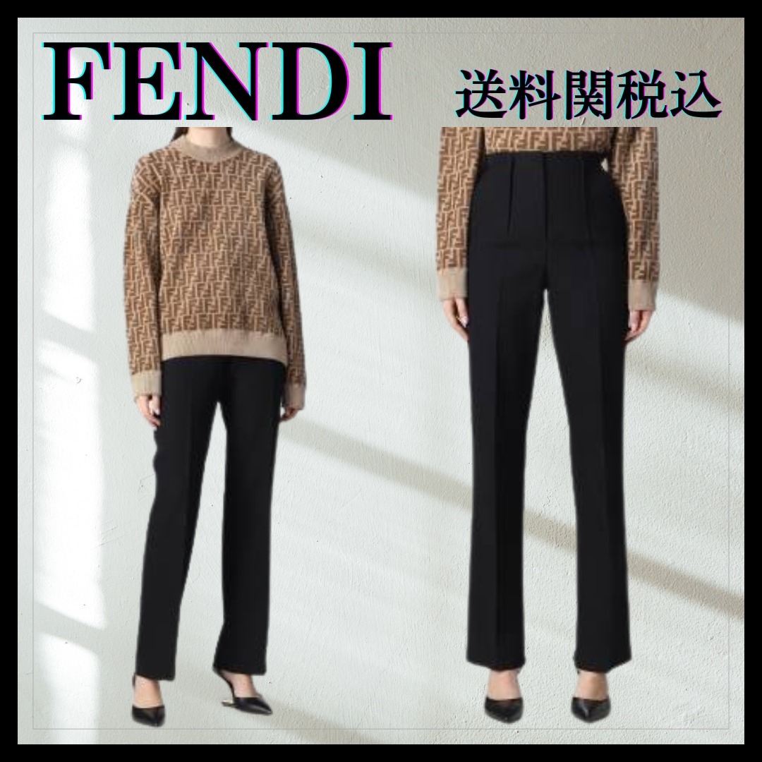 【国内発送】FENDI ウールブラックパンツ
