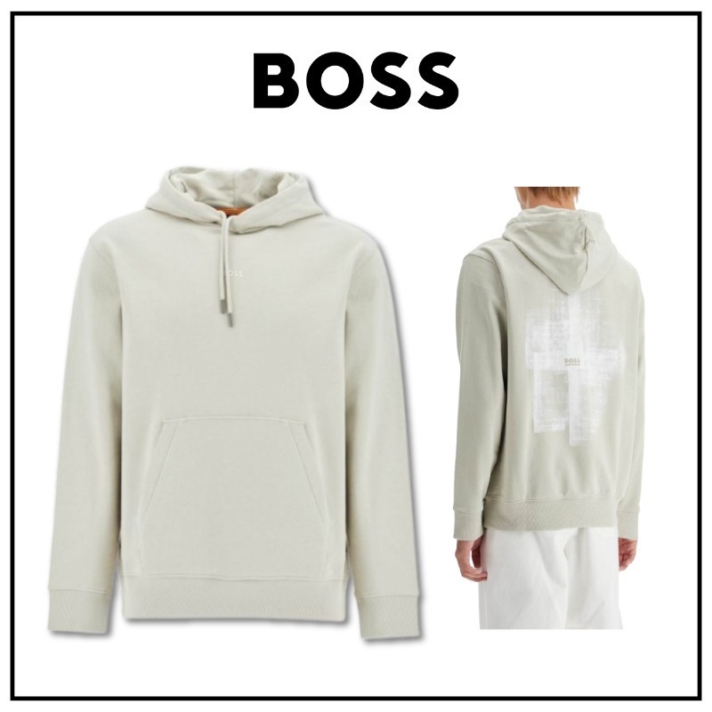 【BOSS】フード付きプリントパーカー