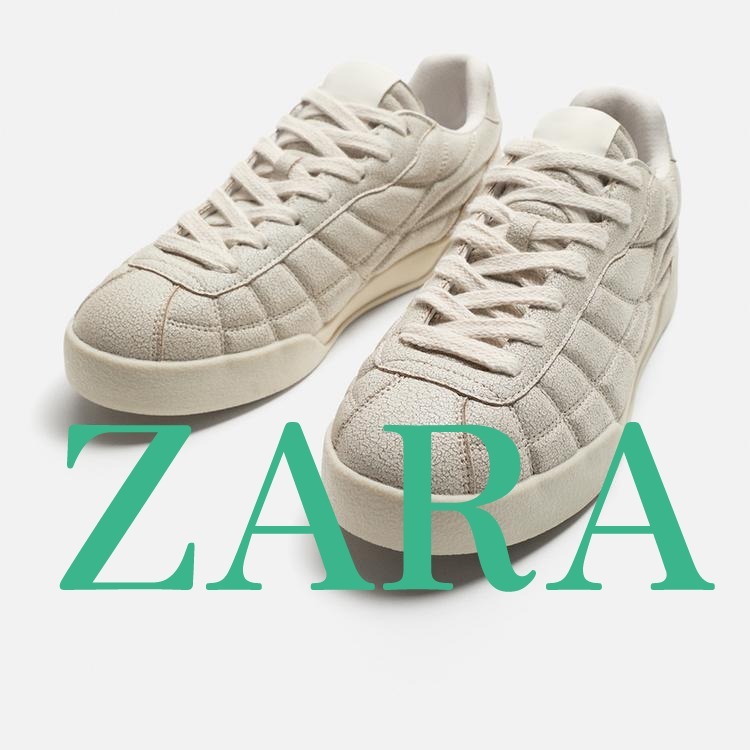 【ZARA】キルティングスニーカー ホワイト | 2221/520/001