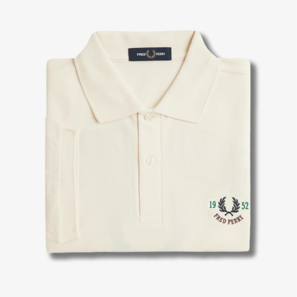 ◇FRED PERRY◇ Clubhouse Embroidered Polo Shirt Ecru AFPM251