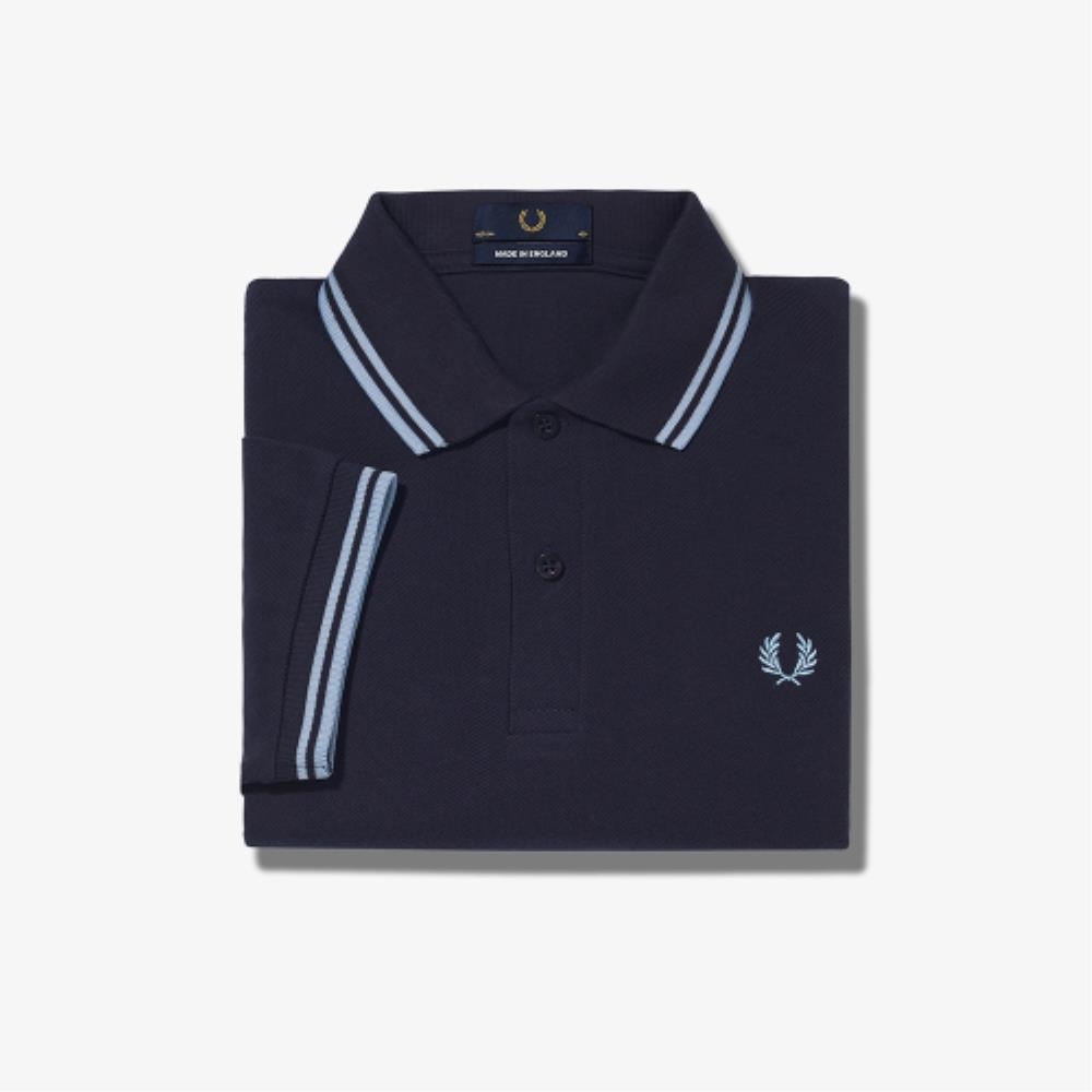 ◇FRED PERRY◇ M12 Twin Tip Fred Perry Shirt Navy Ice M12795