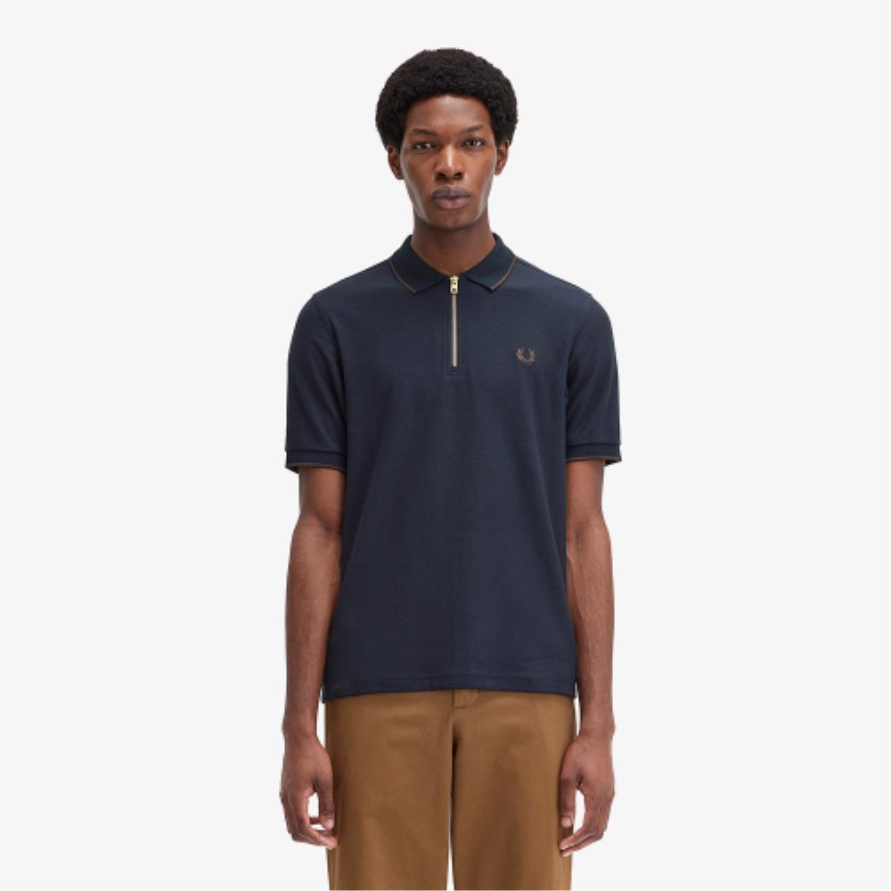 ◇FRED PERRY◇ Sharp crepe pique zip neck polo shirt 608 AFP