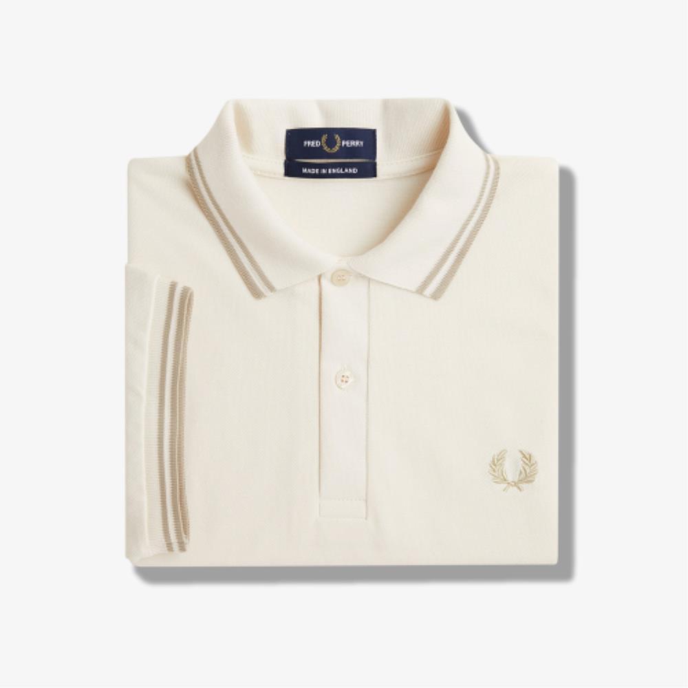 ◇FRED PERRY◇ M12 Twin Tip Fred Perry Shirt Ecru Oatmeal AF