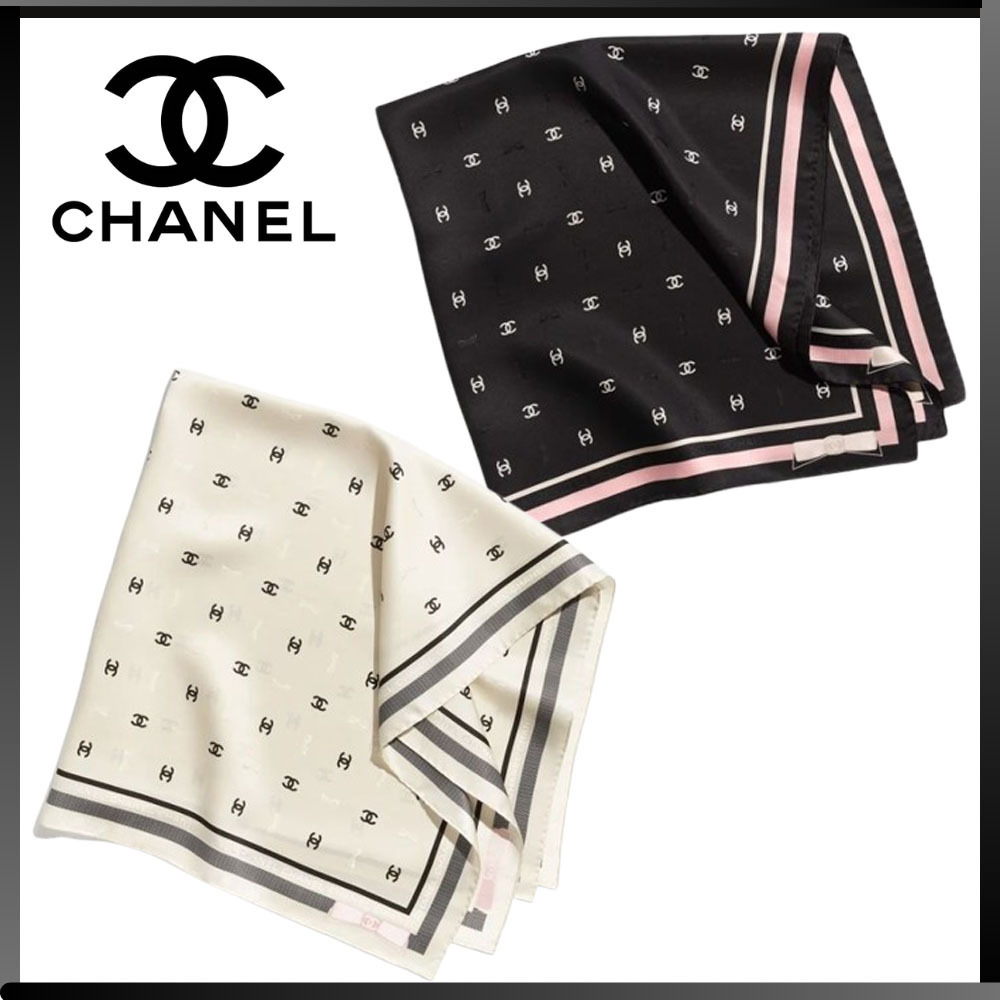 【シンプルで上品なデザイン♪】CHANEL スカーフ CCロゴ 25P