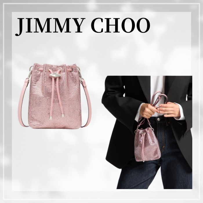 JIMMY CHOO☆ シンチ ミニ ローズ サテン ショルダーバッグ