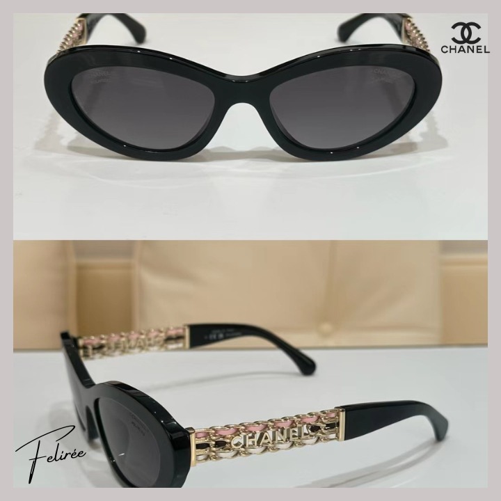 ワンピなど最旬ア！ Chanel ビジュー付き サングラス キャットアイ 小物