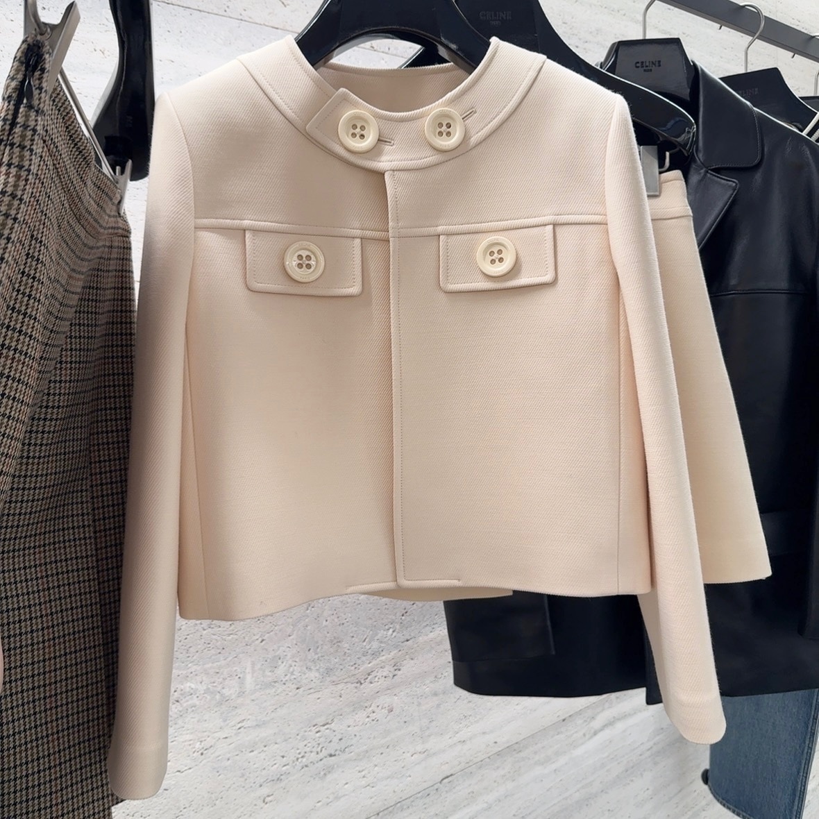 関税込 CELINE | brompton jacket in wool silk gabardine