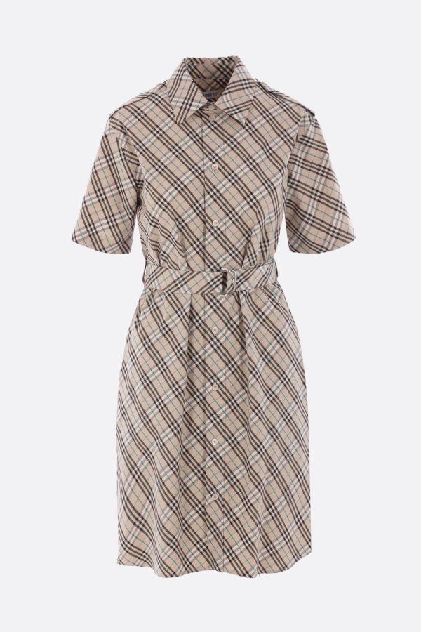 ワンピース BURBERRY CHECK POPLIN SHIRT DRESS WITH BELT