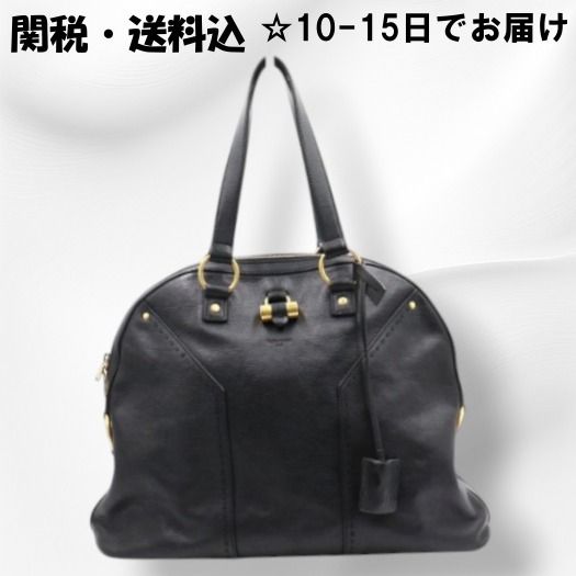 Saint Laurent■サンローラン ロゴ レザー トートバック 黒