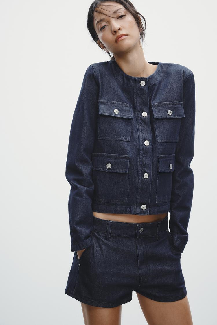 ZARA】TRF デニム ポケット ジャケット ブルー | 6929/073/400