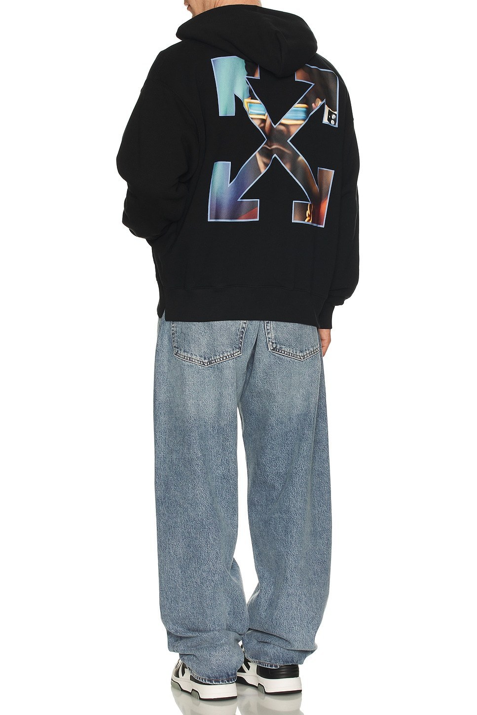 OFF-WHITE オフホワイト Stitch Arrowパーカー OFF-WHITE (オフホワイト) バックプリント プルオーバー
