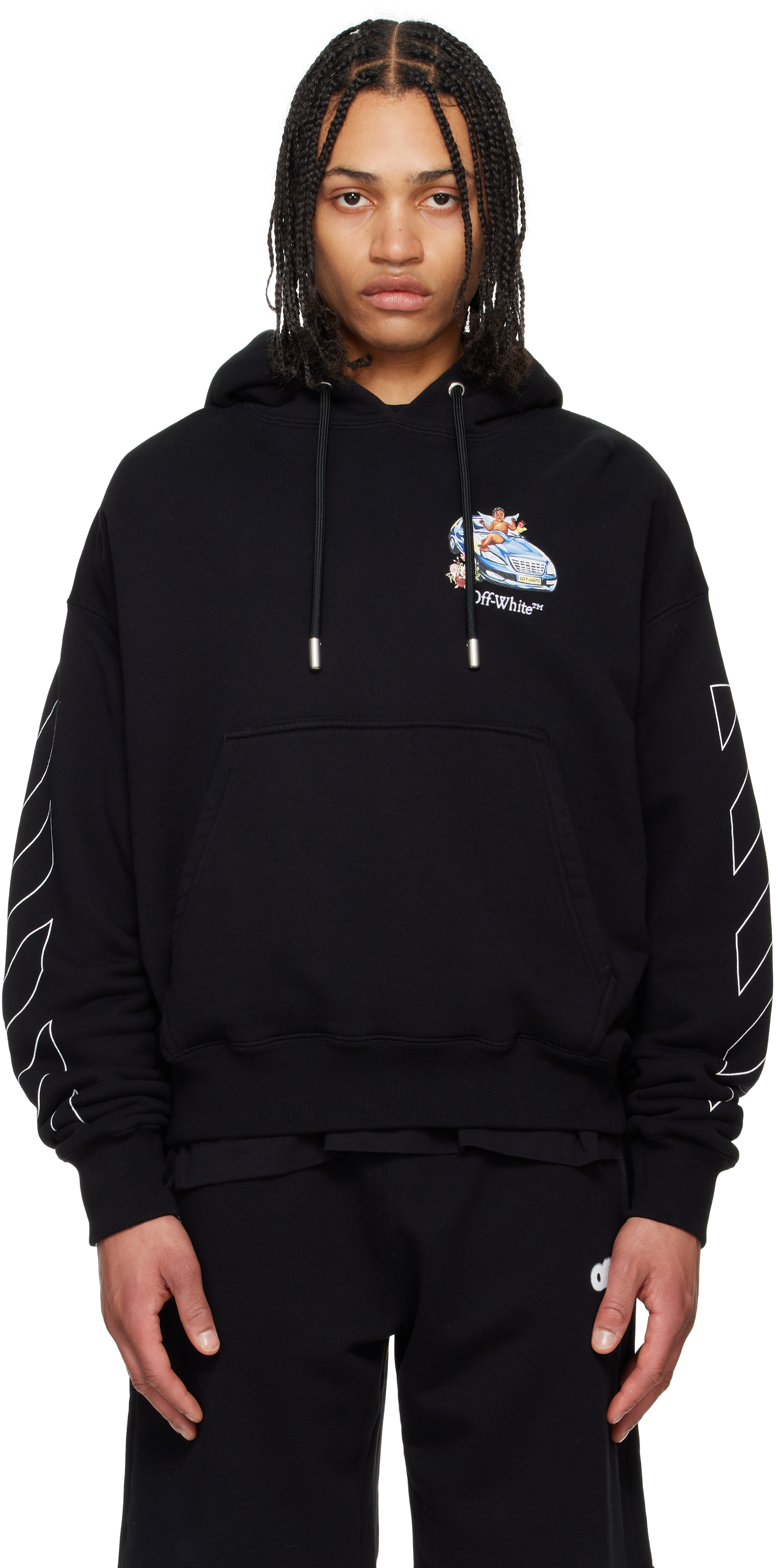【関税込み】Off-White ブラック Fresco Arrow フーディ