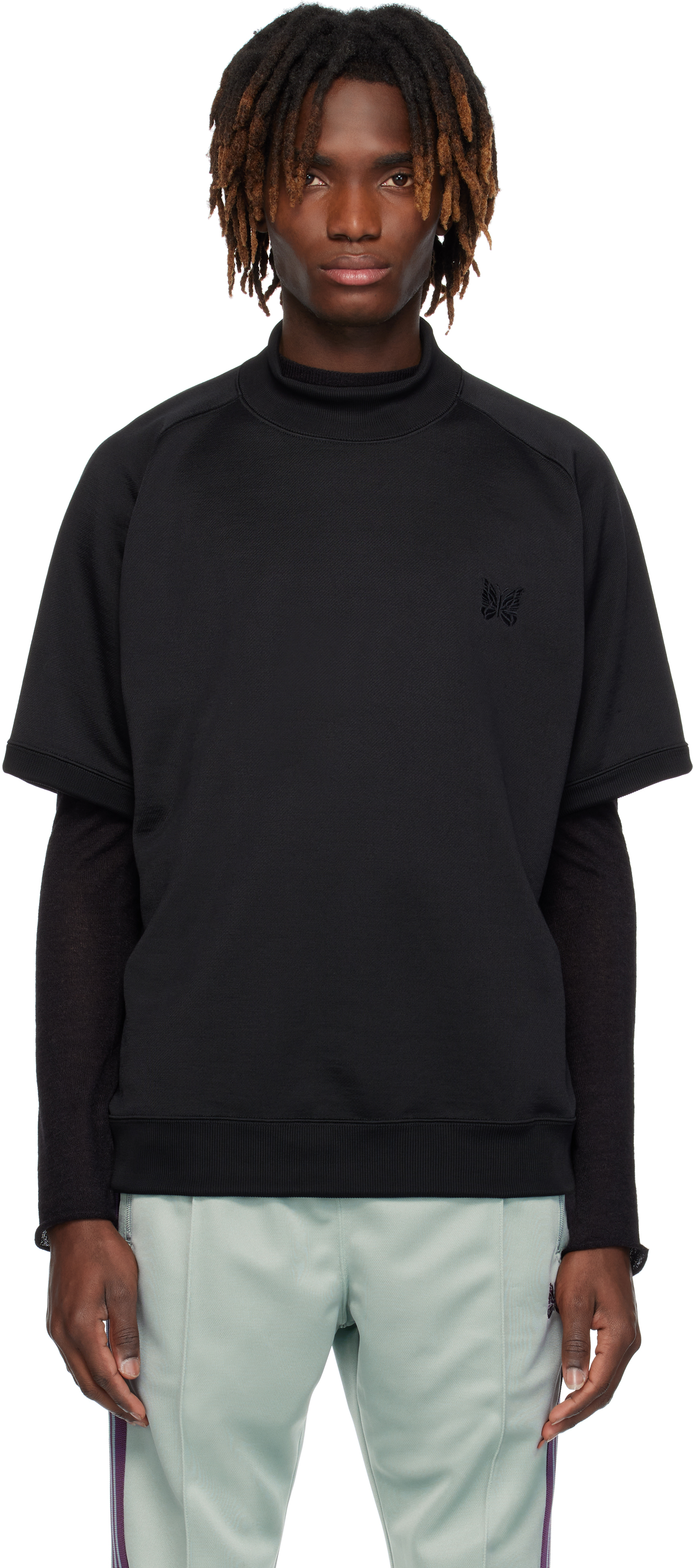 【関税込み】NEEDLES ブラック モックネック Tシャツ