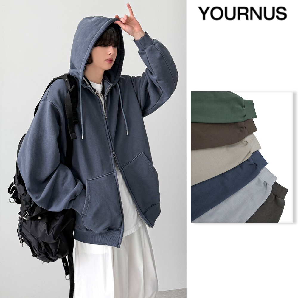 【YOURNUS】Robe Pigment Hood Zip-Up