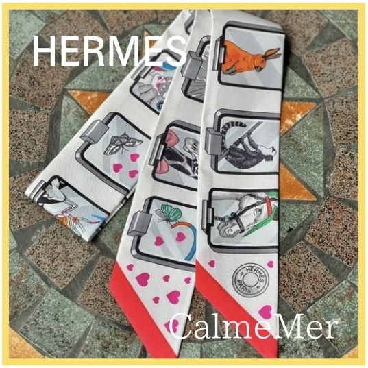 【HERMES】おしゃれ柄！  ☆ エルメス ツイリー ☆