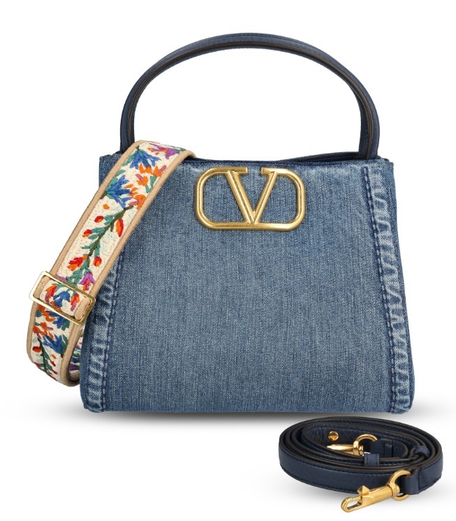 VALENTINO ♪ デニム Vロゴ ハンドバッグ 6W2B0R21X