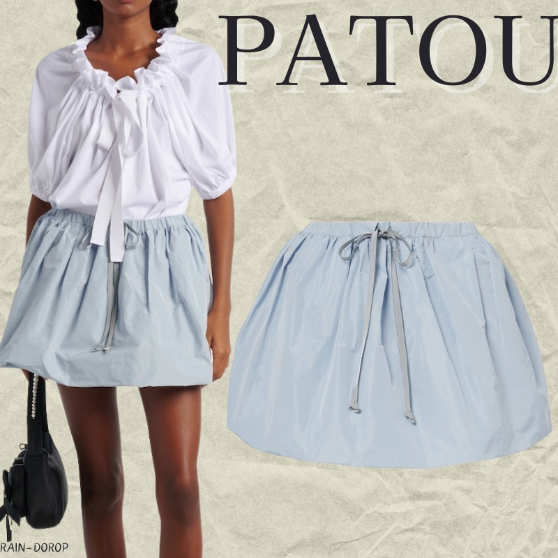 【PATOU】新着ファイユパールブルーカラーミニスカート