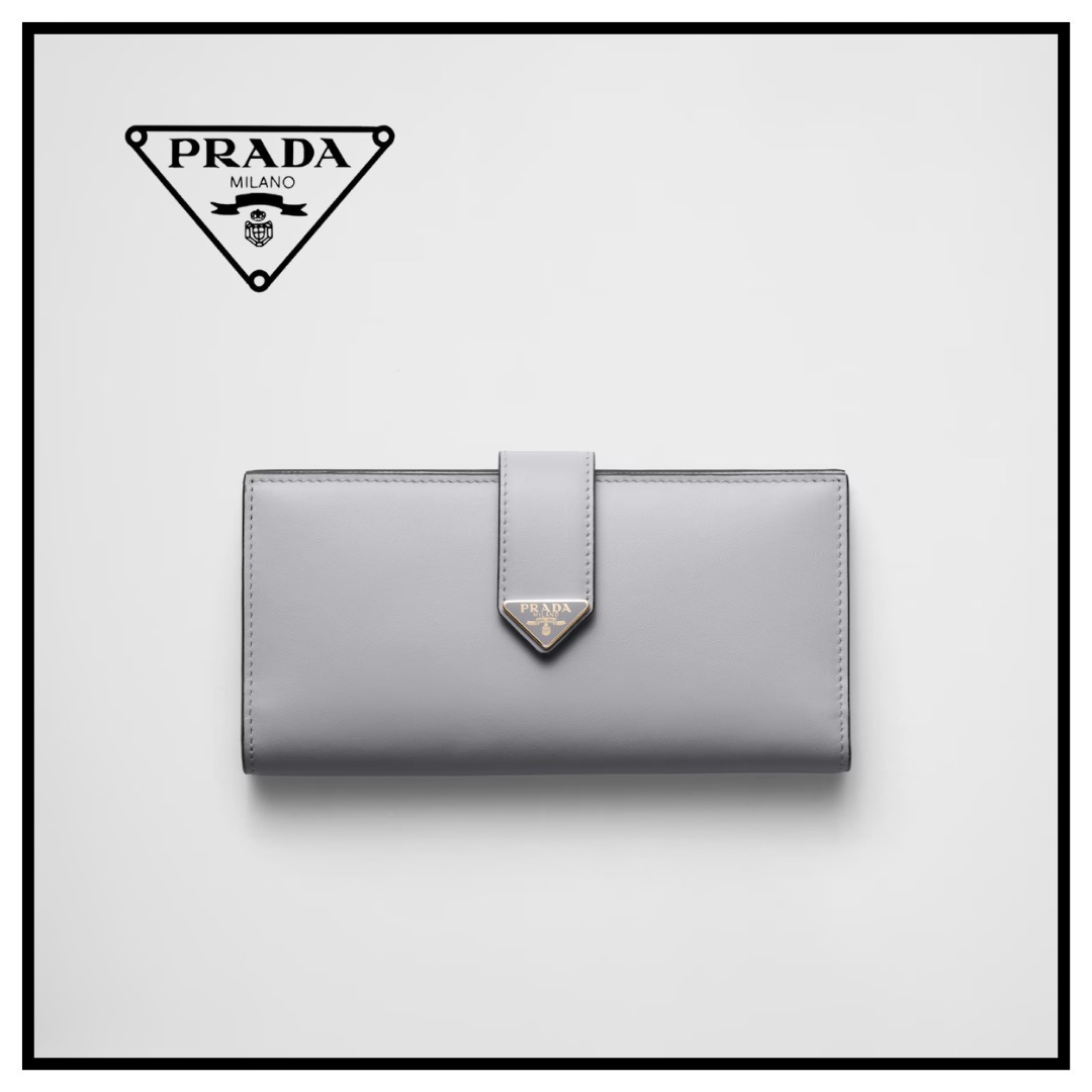 【PRADA】シティカーフタブ 財布★1MV025_2CNP_F073X★グレー