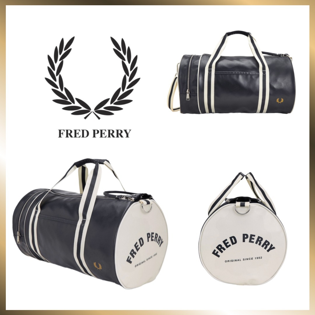 ◇FRED PERRY◇ Classic Barrel Bag Navy Ecru CFPU2517255635