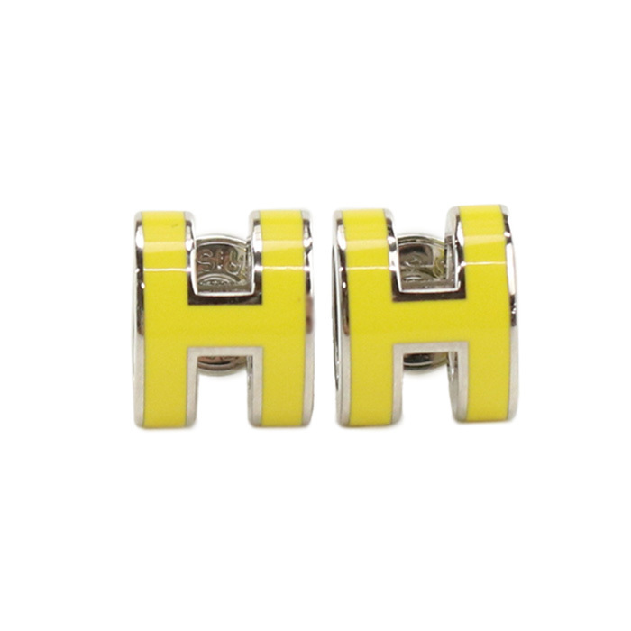 【国内即発】HERMES ピアス MINI POP H 98 NEW LIME
