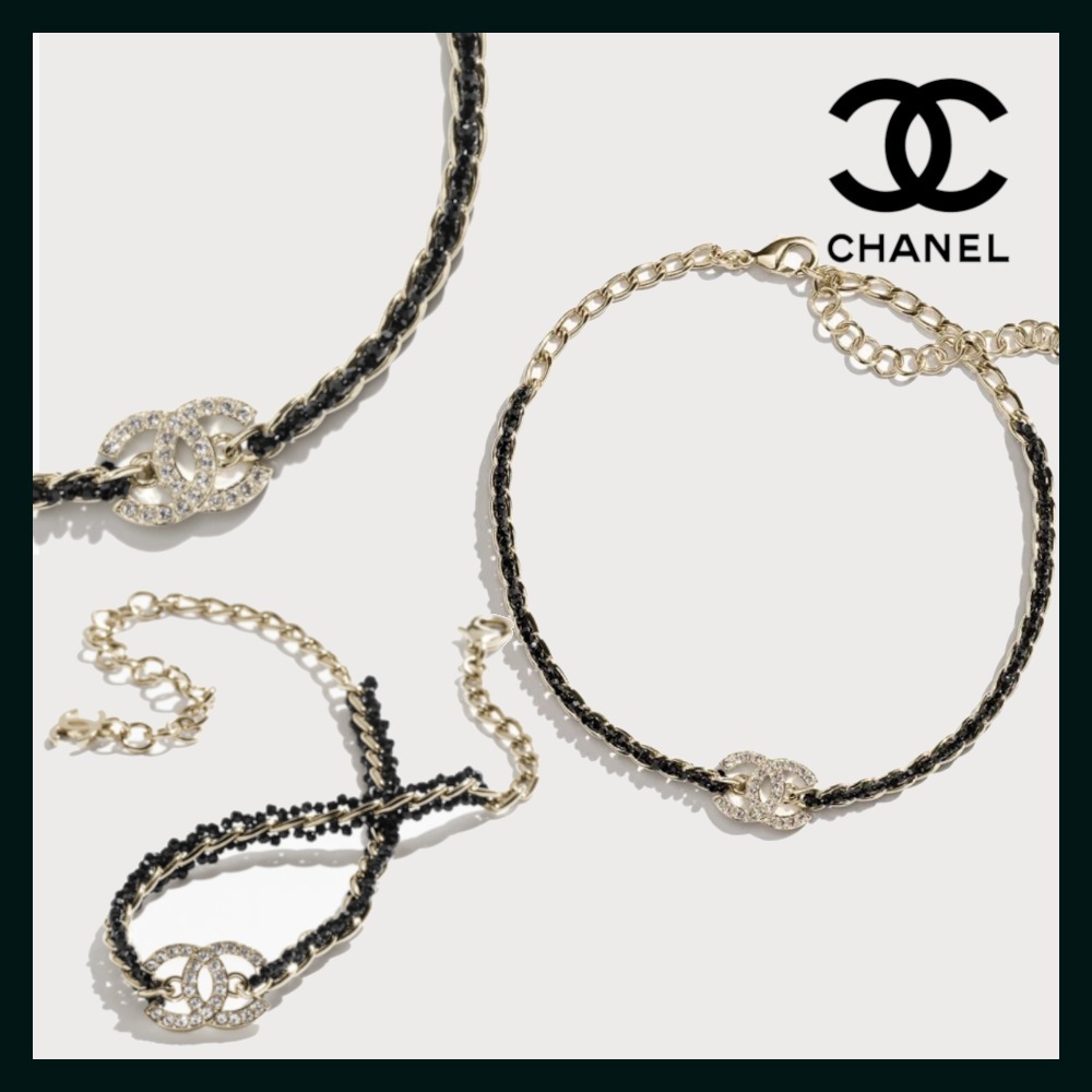 正規店買付【CHANEL】チョーカー 25P クラシック☆】CHANEL チェーンチョーカー CCロゴ Black