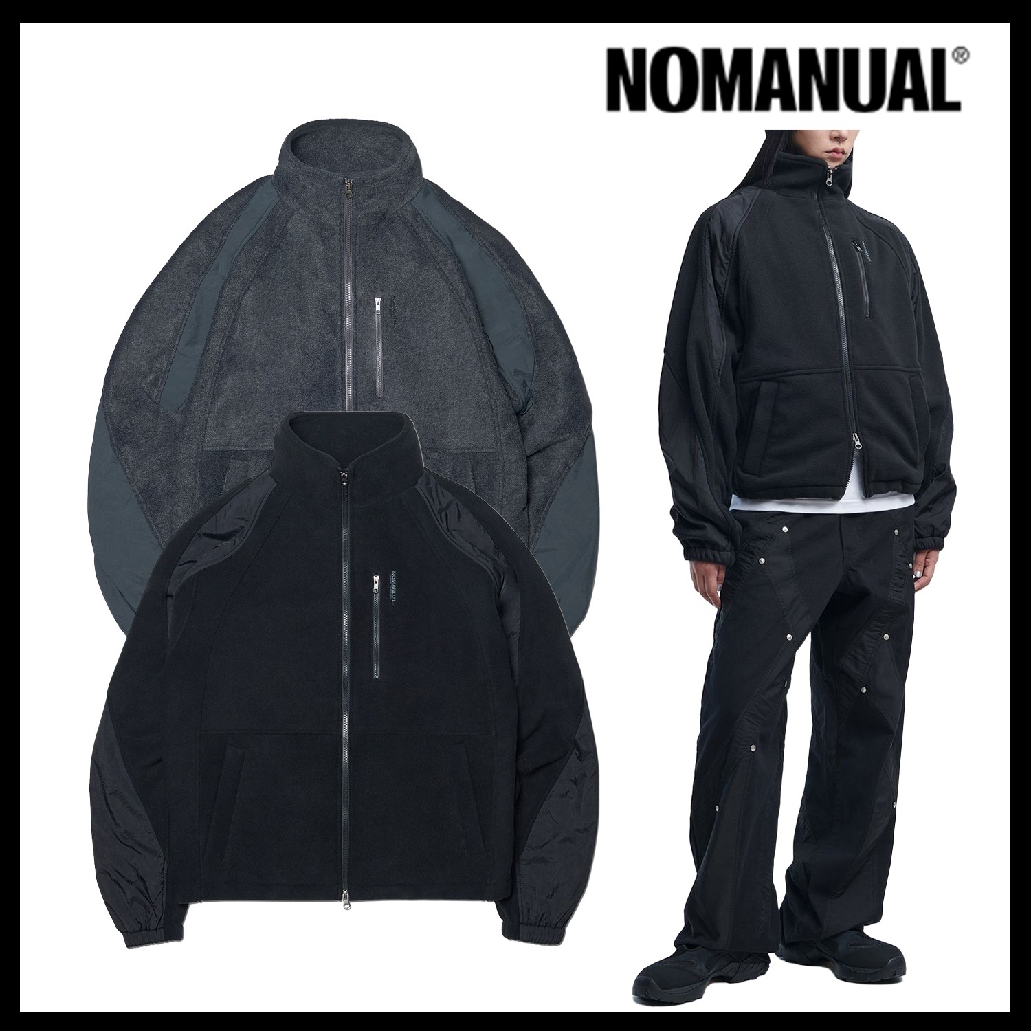 【NOMANUAL】T.S FLEECE JACKET★韓国人気★追跡付