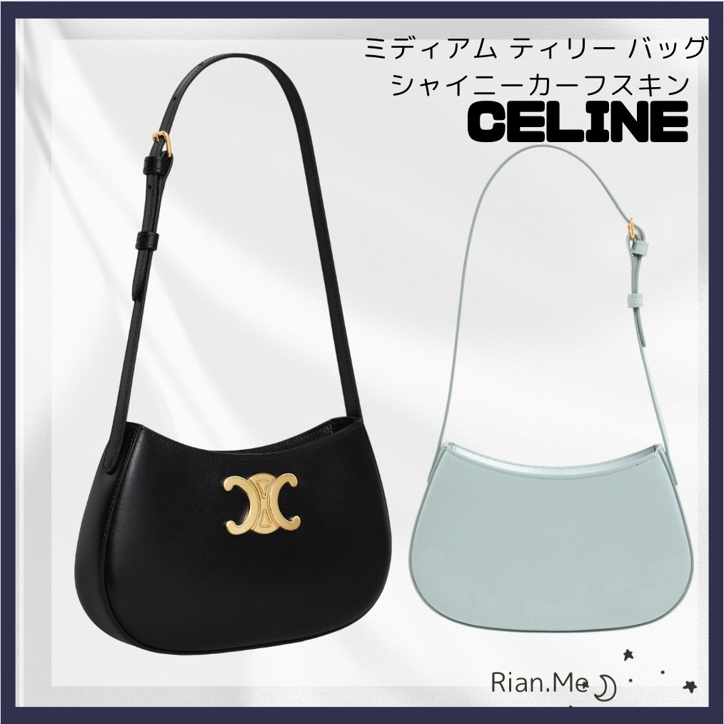 CELINE - ミディアム ティリー バッグ / シャイニーカーフスキン 関税込み】シャイニーカーフスキン ミディアム ティリーバッグ
