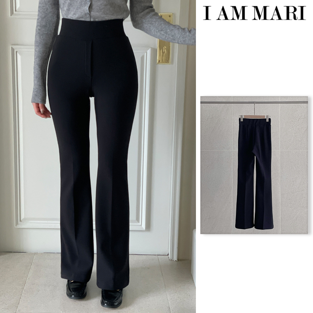 【I AM MARI】Rivelo High Waist Bootcut Banding Pants Long
