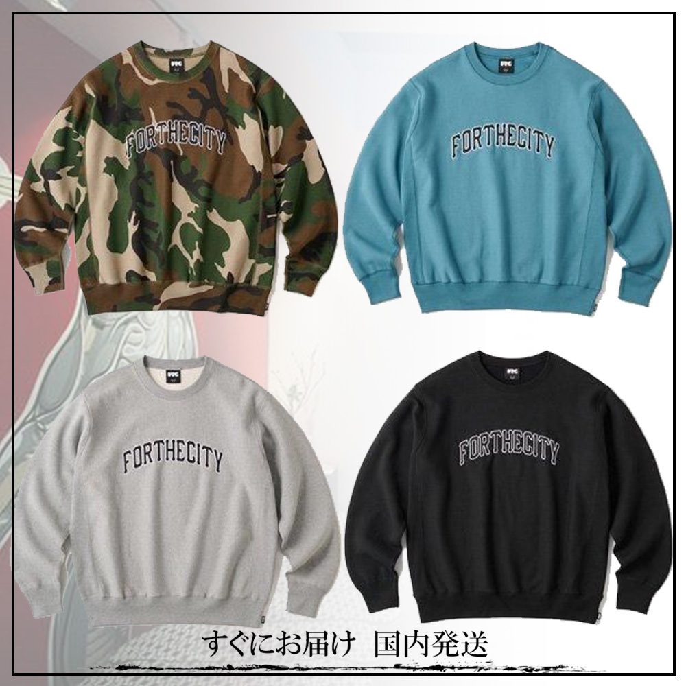 すぐにお届け♪ FTC FORTHECITY ロゴ クルーネック スウェット