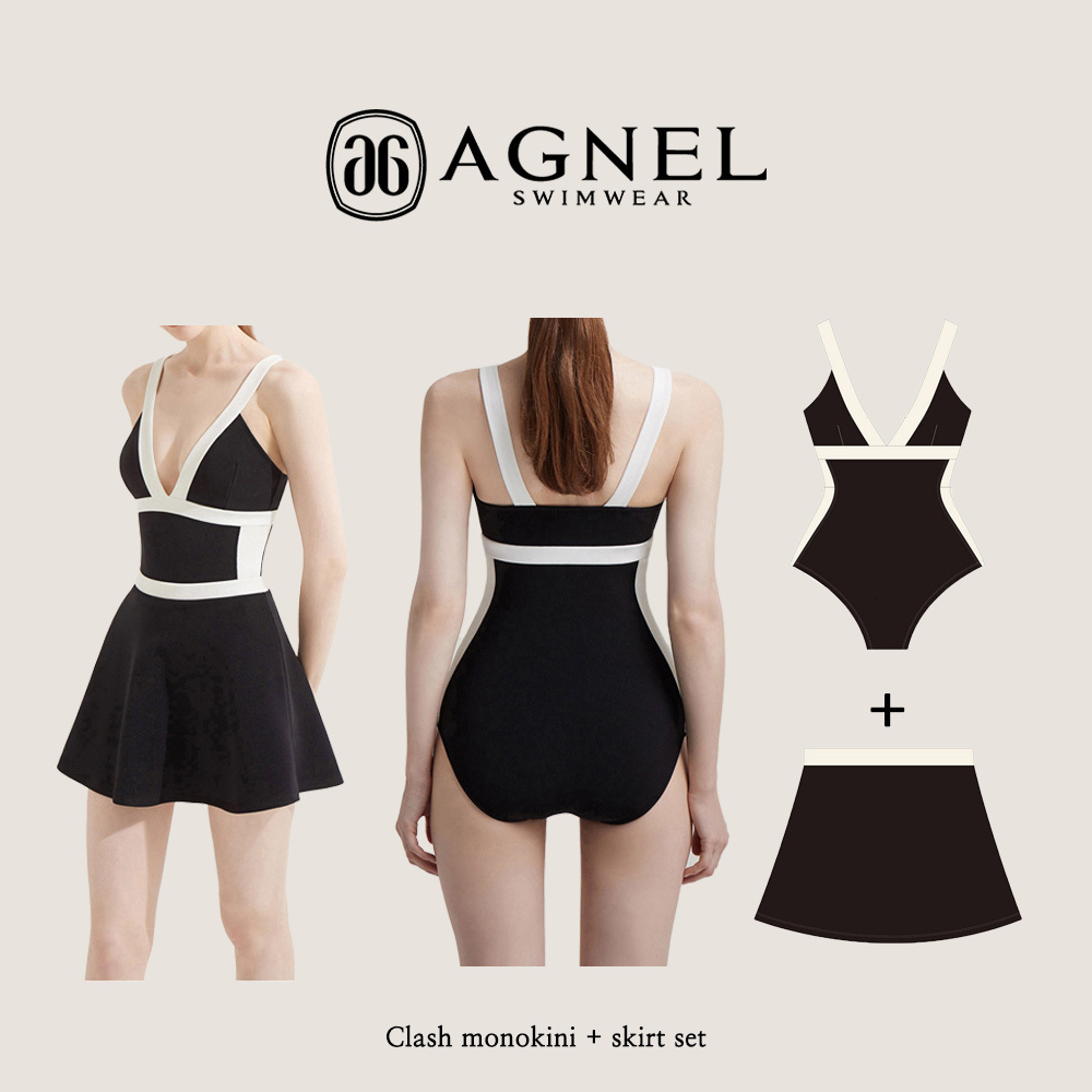 【AGNEL】 Clash monokini + skirt set