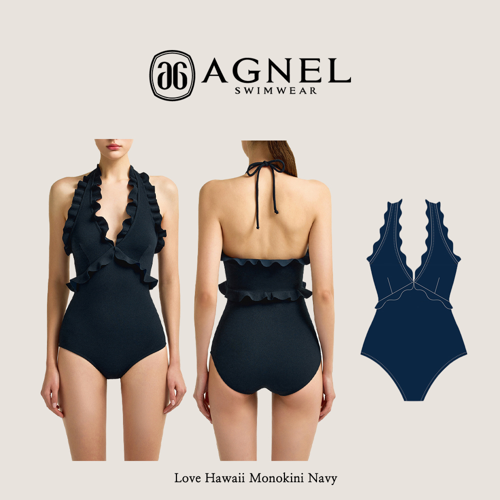 【AGNEL】 Love Hawaii Monokini Navy
