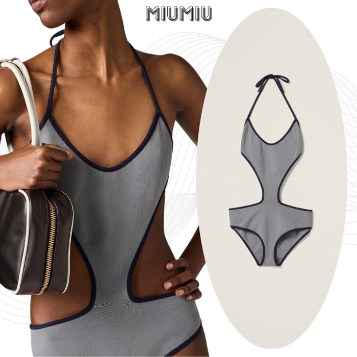 ランウェイ【MiuMiu 】テクニカルニット 水着 ワンピース水着