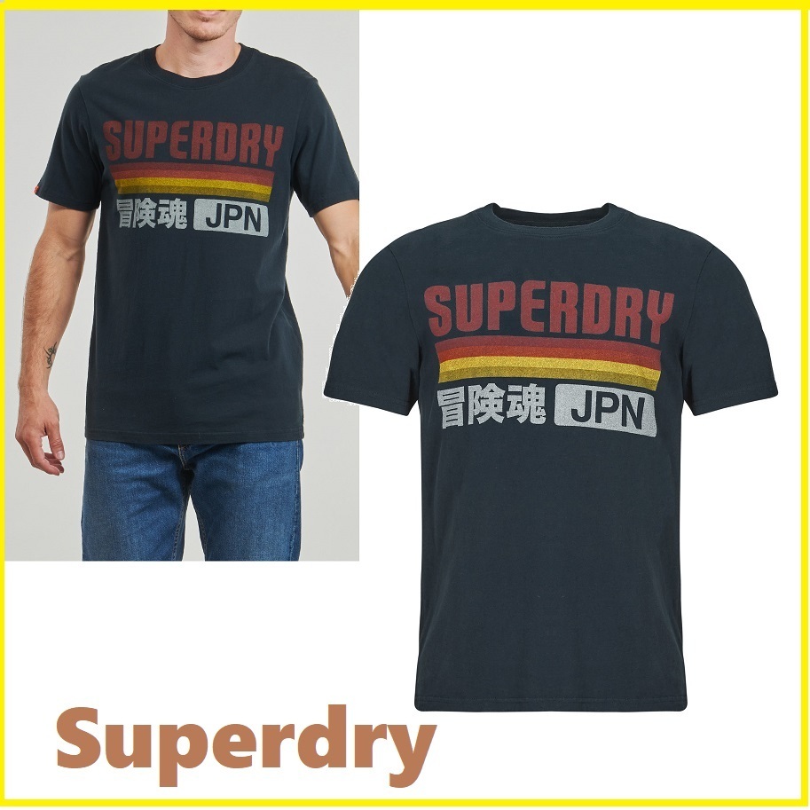 Superdry（極度乾燥しなさい)★ボーダー＆ブランドロゴ☆Tシャツ